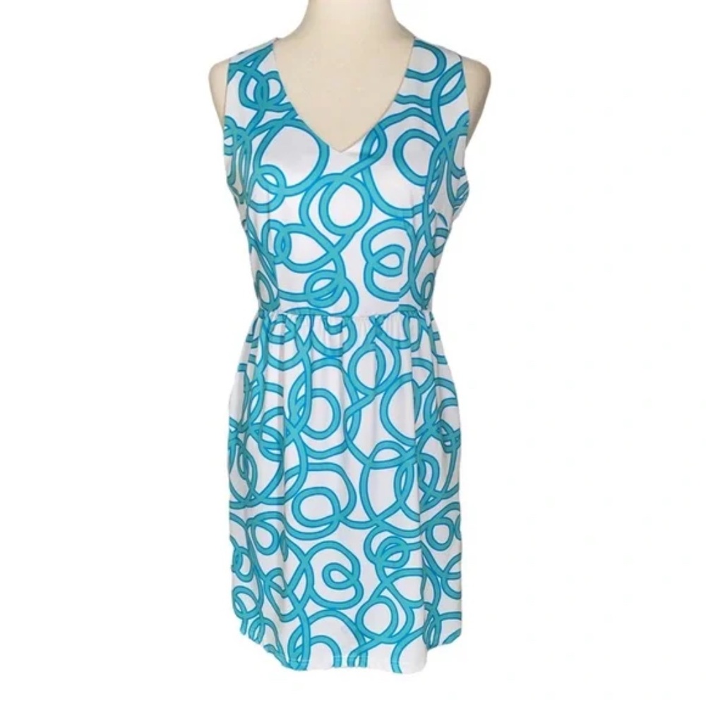 Gretchen Scott Date Night Dress Size L String Thing Print